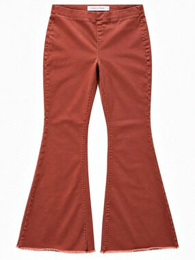 Terracotta Cotton Stretch Flare Pants Size 13 Granola Boho 70s